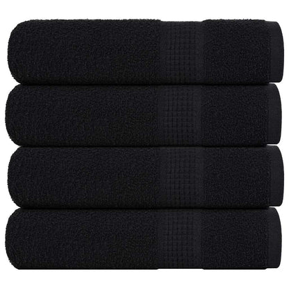 Bath Towels 4 pcs Black 100x150 cm 360 gsm 100% Cotton