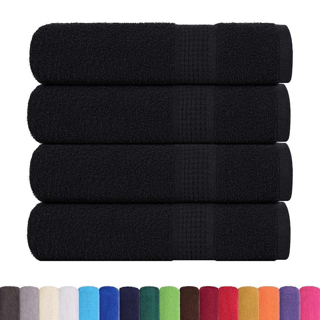 Bath Towels 4 pcs Black 100x150 cm 360 gsm 100% Cotton