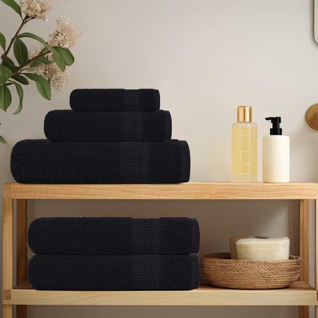 Bath Towels 4 pcs Black 100x150 cm 360 gsm 100% Cotton