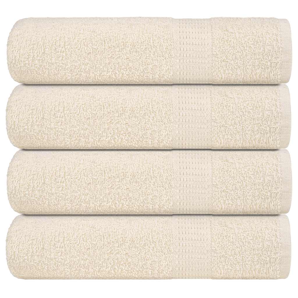 Hand Towels 4 pcs Cream 50x100 cm 360 gsm 100% Cotton