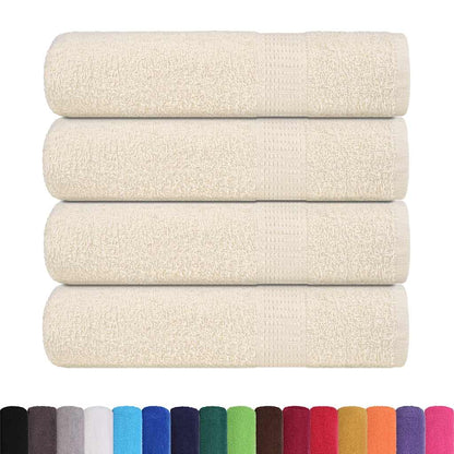 Hand Towels 4 pcs Cream 50x100 cm 360 gsm 100% Cotton