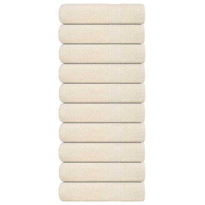 Hand Towels 10 pcs Cream 50x100 cm 360 gsm 100% Cotton