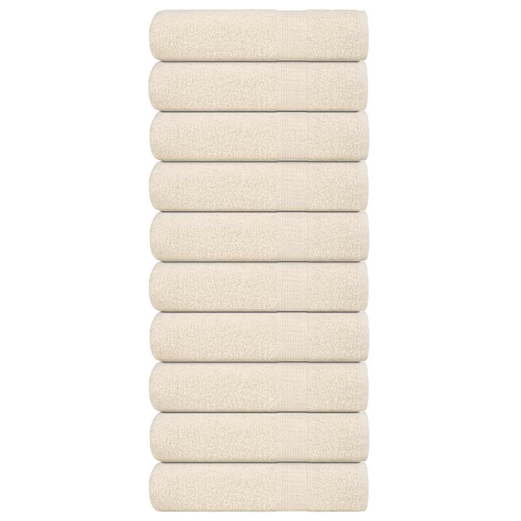 Shower Towels 10 pcs Cream 70x140 cm 360 gsm 100% Cotton