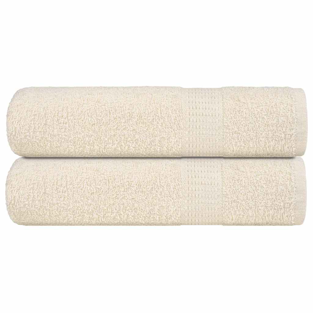 Bath Towels 2 pcs Cream 100x150 cm 360 gsm 100% Cotton