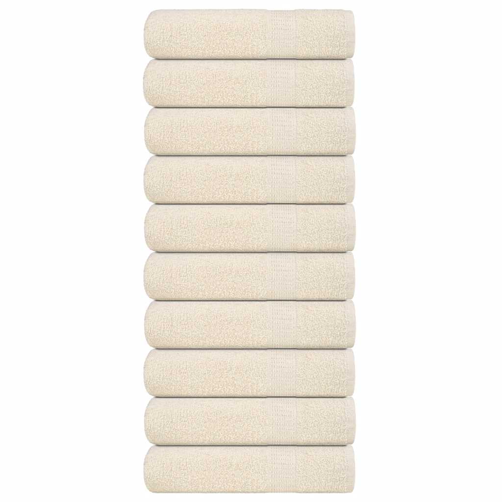 Bath Towels 10 pcs Cream 100x150 cm 360 gsm 100% Cotton