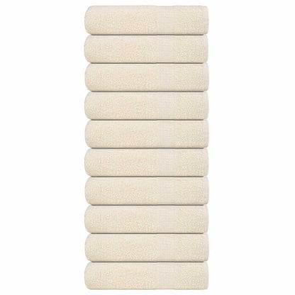 Bath Towels 10 pcs Cream 100x150 cm 360 gsm 100% Cotton