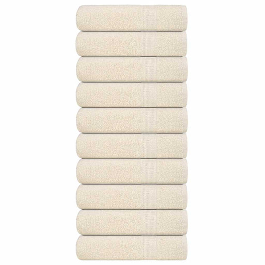 Bath Towels 10 pcs Cream 100x150 cm 360 gsm 100% Cotton