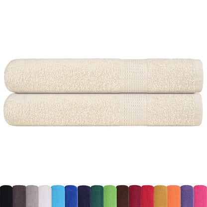 Towels 2 pcs Cream 100x200 cm 360 gsm 100% Cotton