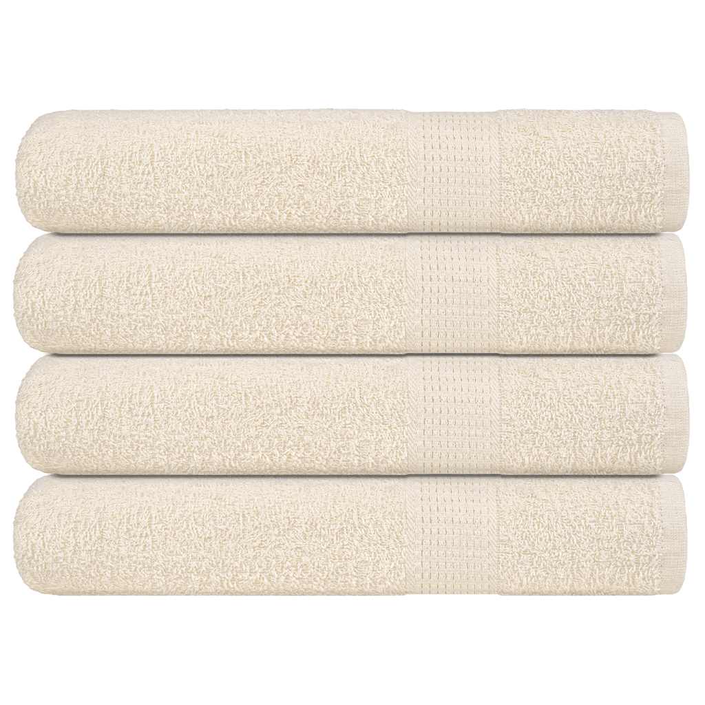 Towels 4 pcs Cream 100x200 cm 360 gsm 100% Cotton