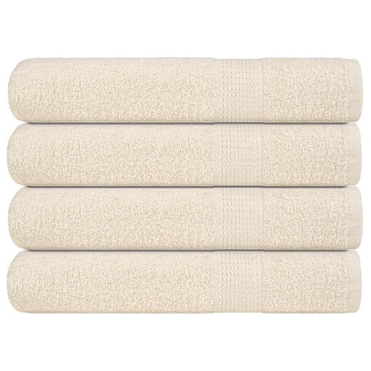 Towels 4 pcs Cream 100x200 cm 360 gsm 100% Cotton