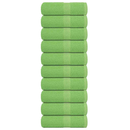 Guest Towels 10 pcs Apple Green 30x50 cm 360 gsm 100% Cotton