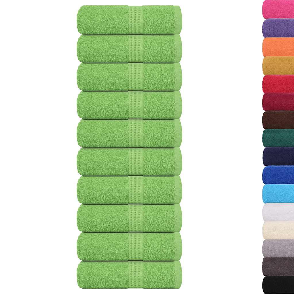 Guest Towels 10 pcs Apple Green 30x50 cm 360 gsm 100% Cotton