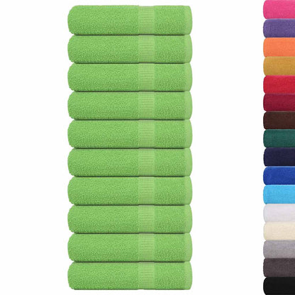 Hand Towels 10 pcs Apple Green 50x100 cm 360 gsm 100% Cotton