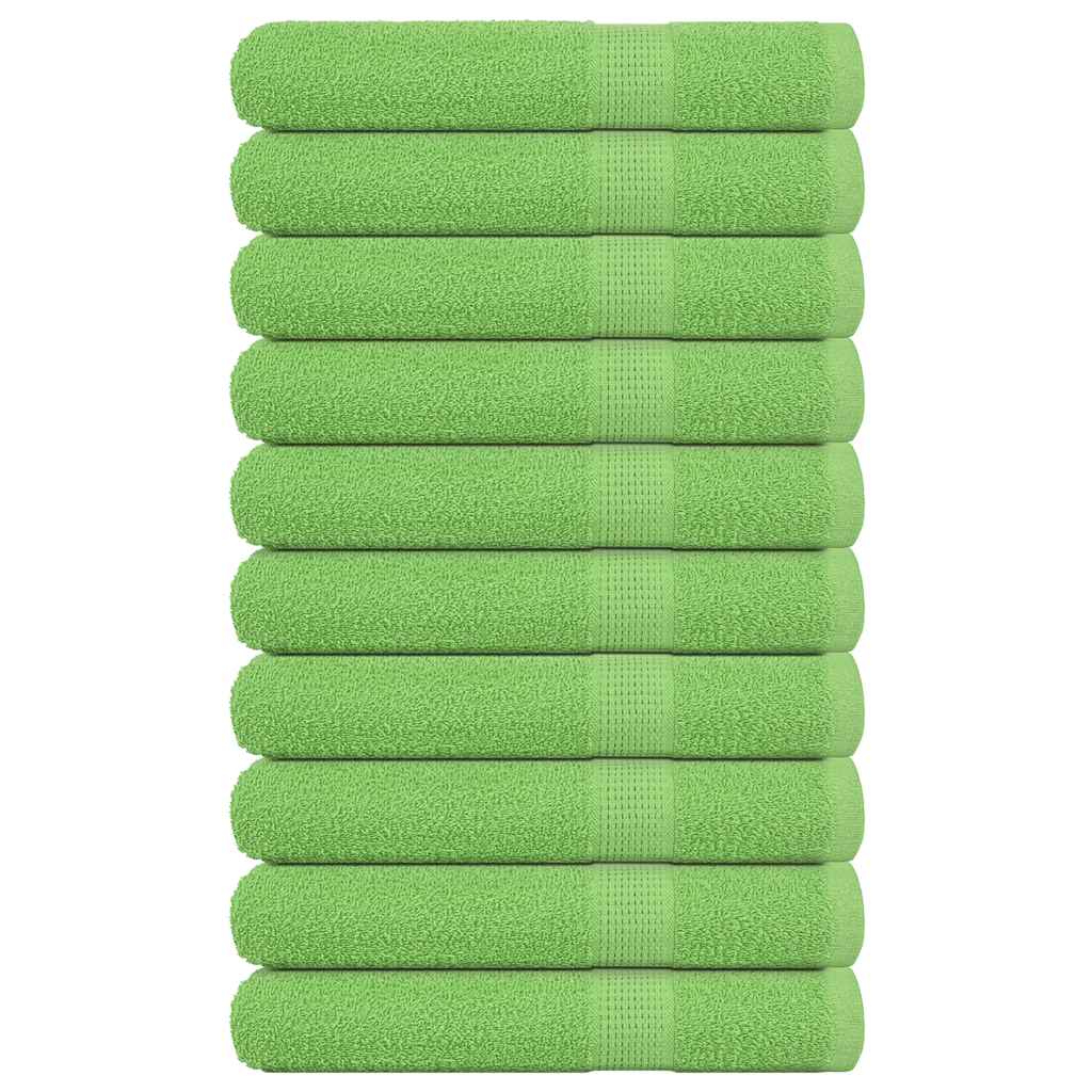 Towels 10 pcs Apple Green 100x200 cm 360 gsm 100% Cotton