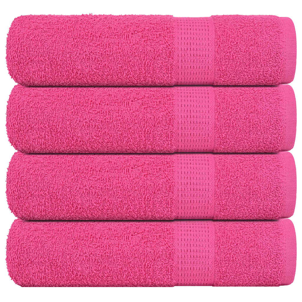 Hand Towels 4 pcs Pink 50x100 cm 360 gsm 100% Cotton