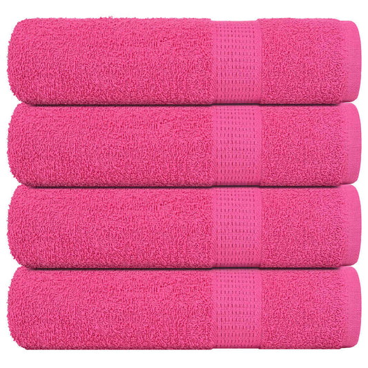 Hand Towels 4 pcs Pink 50x100 cm 360 gsm 100% Cotton