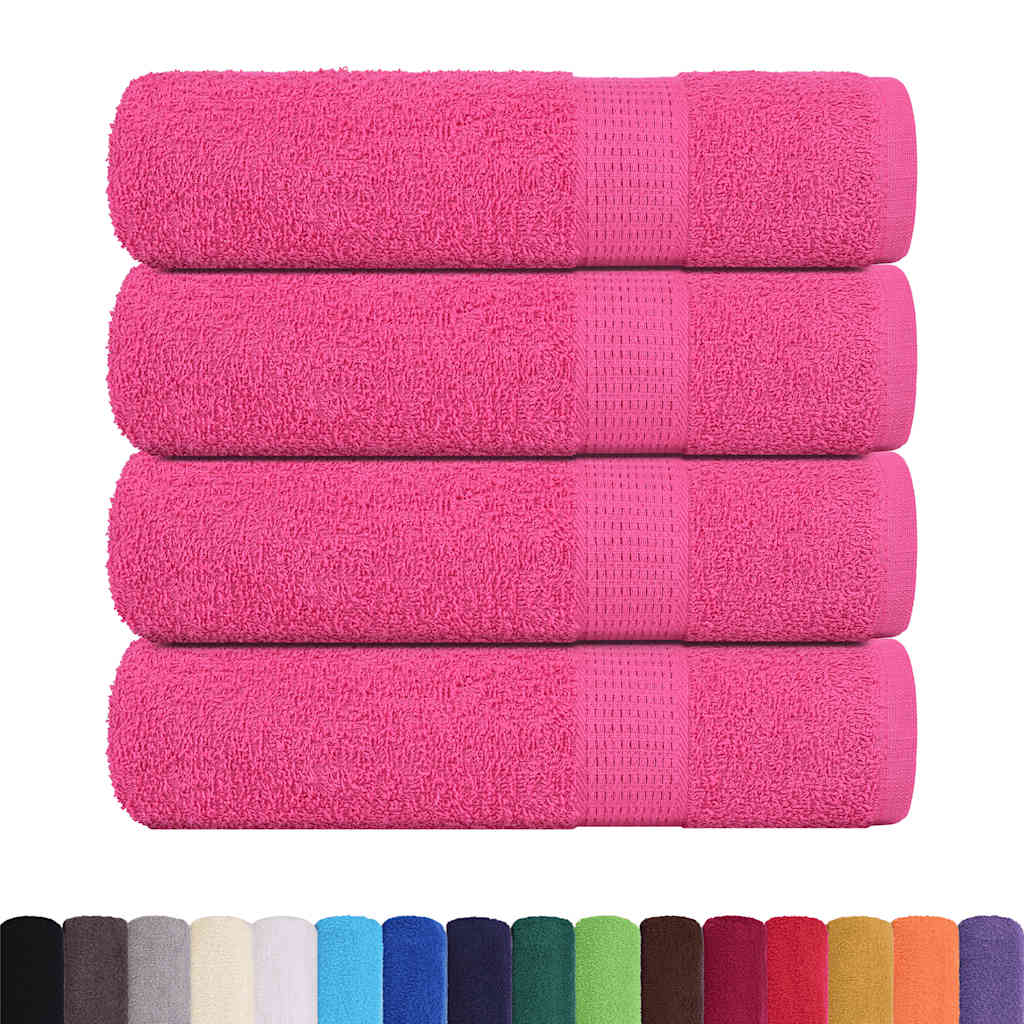 Hand Towels 4 pcs Pink 50x100 cm 360 gsm 100% Cotton