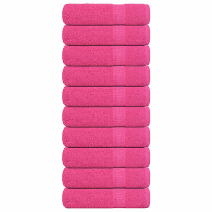 Hand Towels 10 pcs Pink 50x100 cm 360 gsm 100% Cotton