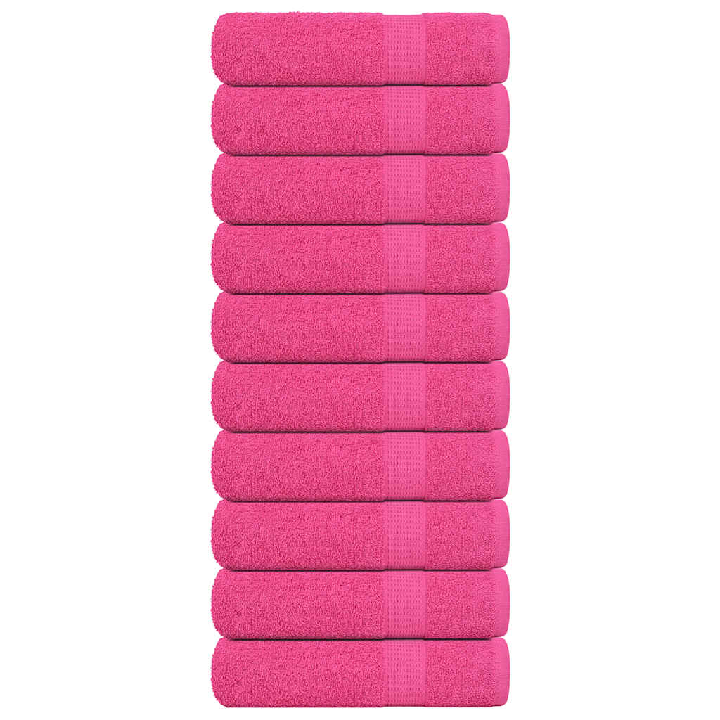 Bath Towels 10 pcs Pink 100x150 cm 360 gsm 100% Cotton