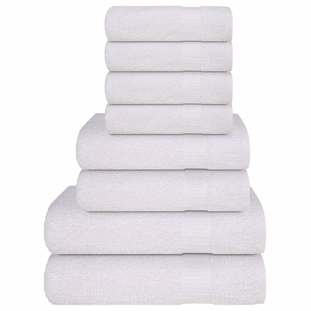 8 Piece Towel Set White 360 gsm 100% Cotton