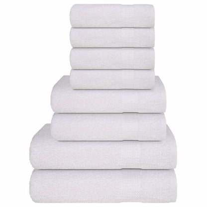 8 Piece Towel Set White 360 gsm 100% Cotton