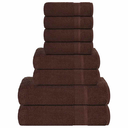 8 Piece Towel Set Brown 360 gsm 100% Cotton