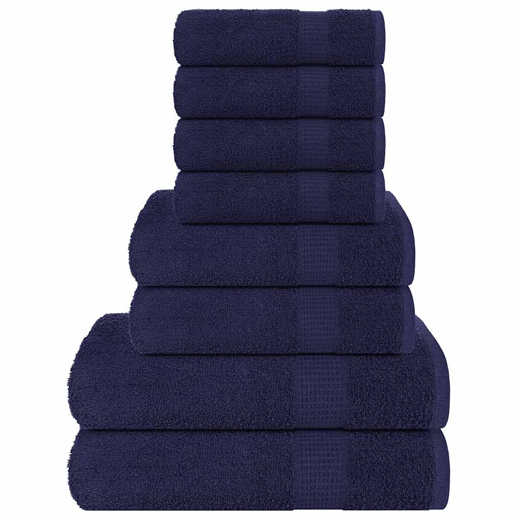 8 Piece Towel Set Navy Blue 360 gsm 100% Cotton