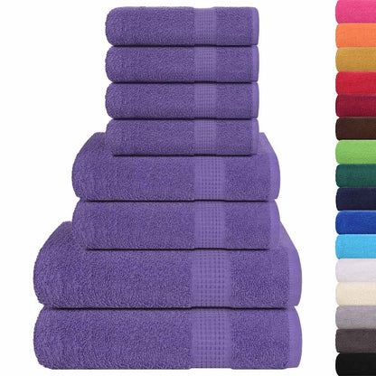 8 Piece Towel Set Purple 360 gsm 100% Cotton