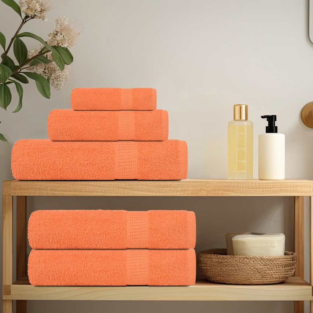 8 Piece Towel Set Orange 360 gsm 100% Cotton