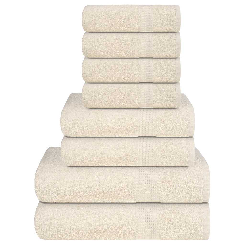 8 Piece Towel Set Cream 360 gsm 100% Cotton