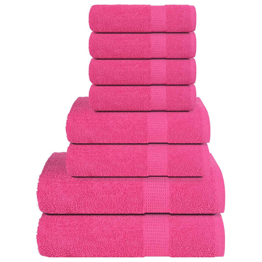 8 Piece Towel Set Pink 360 gsm 100% Cotton