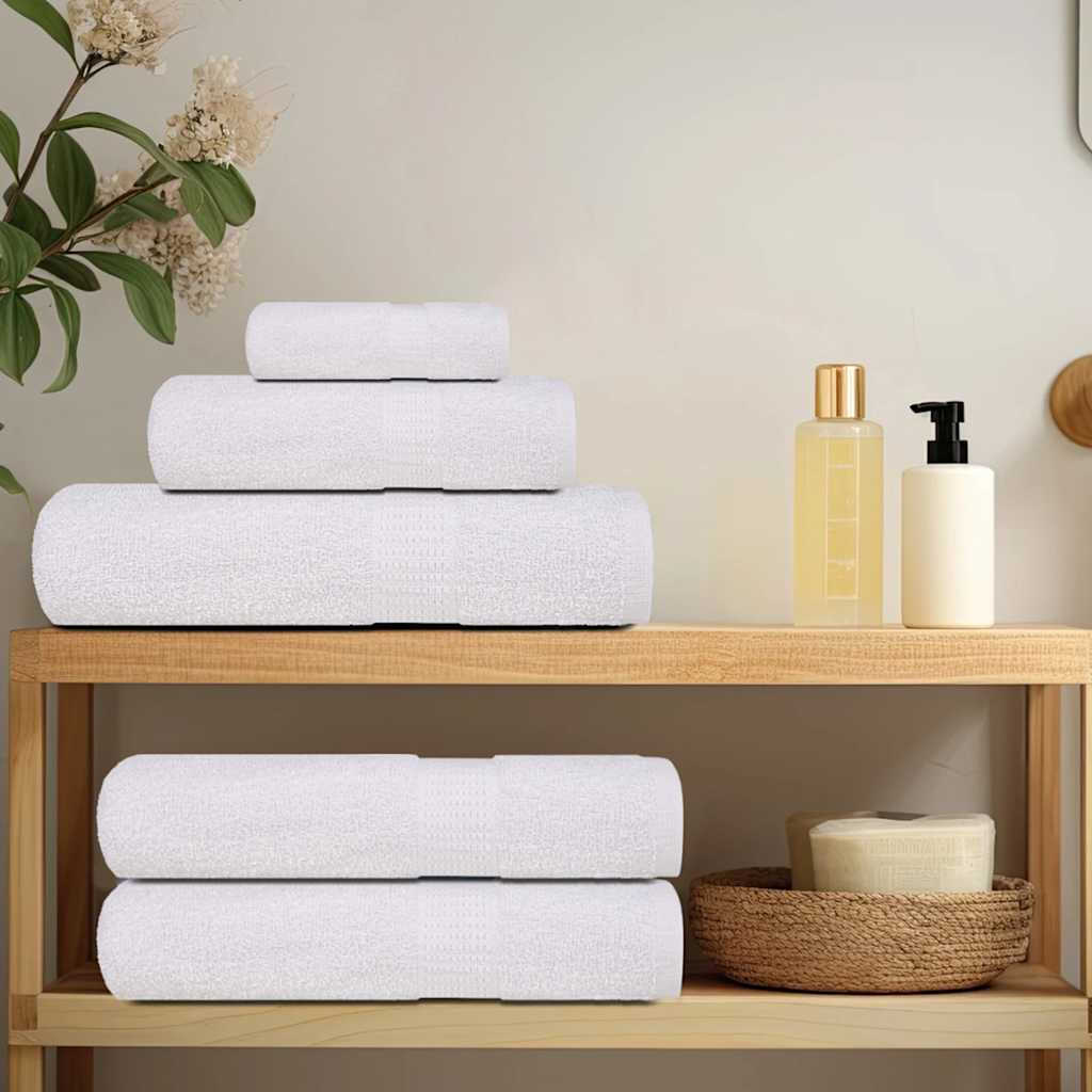 6 Piece Towel Set White 360 gsm 100% Cotton