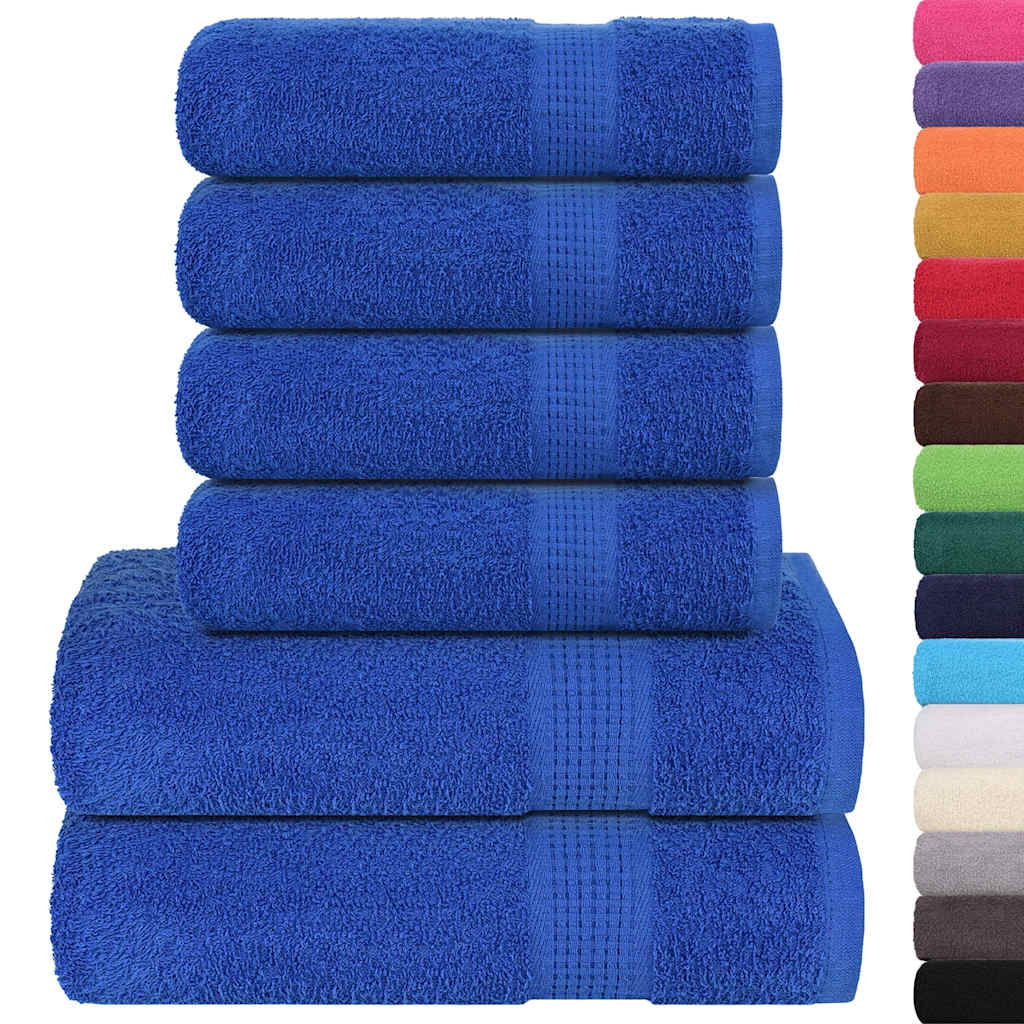 6 Piece Towel Set Blue 360 gsm 100% Cotton