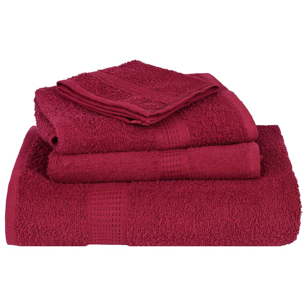 6 Piece Towel Set Bordeaux 360 gsm 100% Cotton