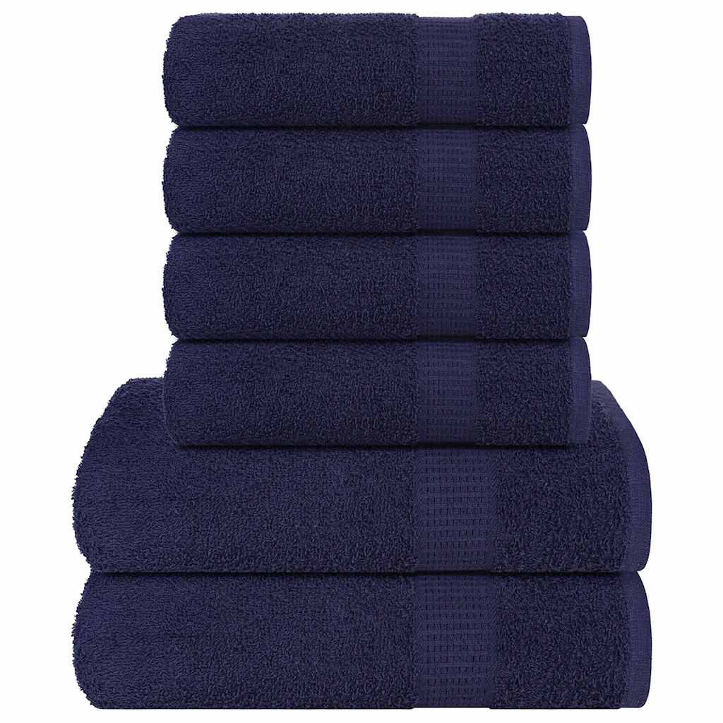 6 Piece Towel Set Navy Blue 360 gsm 100% Cotton