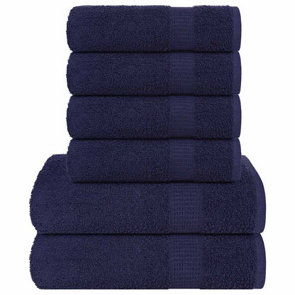 6 Piece Towel Set Navy Blue 360 gsm 100% Cotton