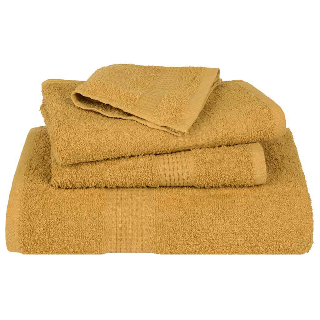 6 Piece Towel Set Gold 360 gsm 100% Cotton