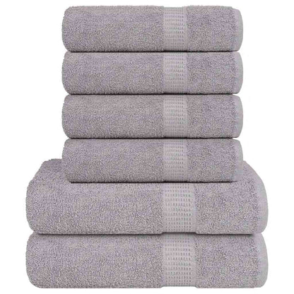 6 Piece Towel Set Grey 360 gsm 100% Cotton