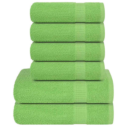 6 Piece Towel Set Green 360 gsm 100% Cotton