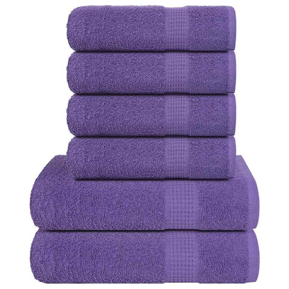 6 Piece Towel Set Purple 360 gsm 100% Cotton