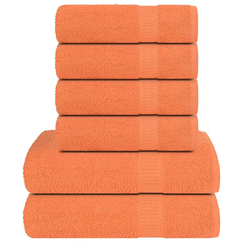 6 Piece Towel Set Orange 360 gsm 100% Cotton