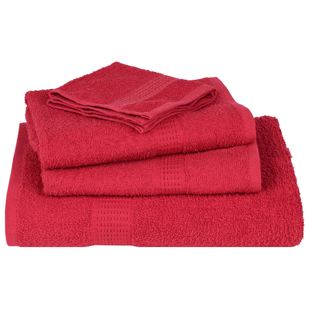 6 Piece Towel Set Red 360 gsm 100% Cotton