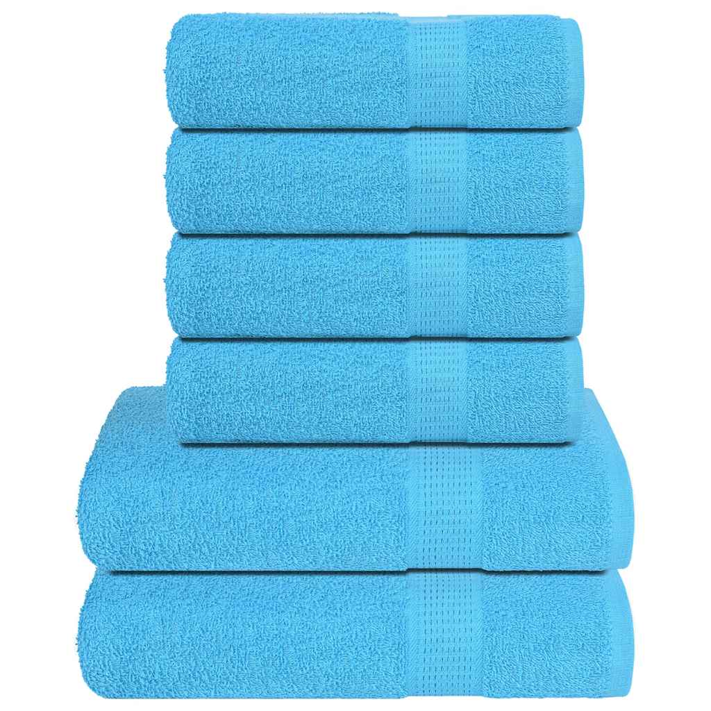 6 Piece Towel Set Turquoise 360 gsm 100% Cotton