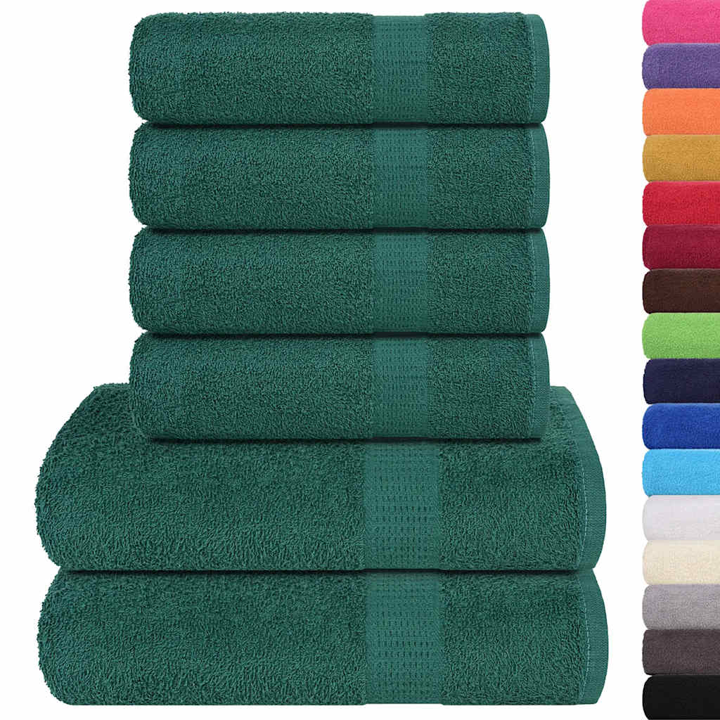 6 Piece Towel Set Apple Green 360 gsm 100% Cotton