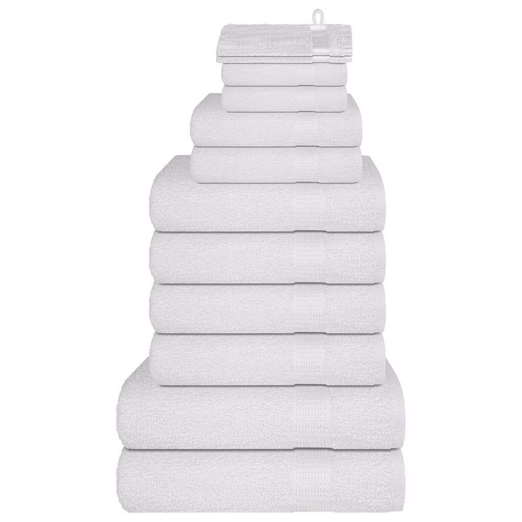 12 Piece Towel Set White 360 gsm 100% Cotton