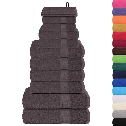 12 Piece Towel Set Anthracite 360 gsm 100% Cotton