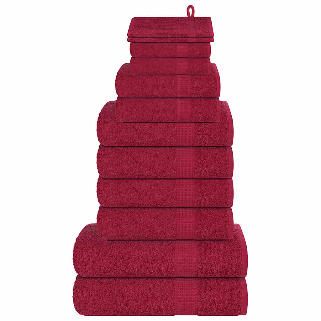 12 Piece Towel Set Bordeaux 360 gsm 100% Cotton