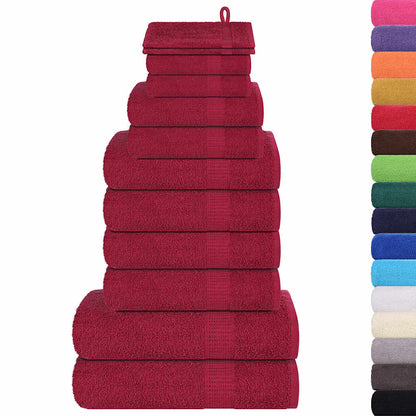 12 Piece Towel Set Bordeaux 360 gsm 100% Cotton