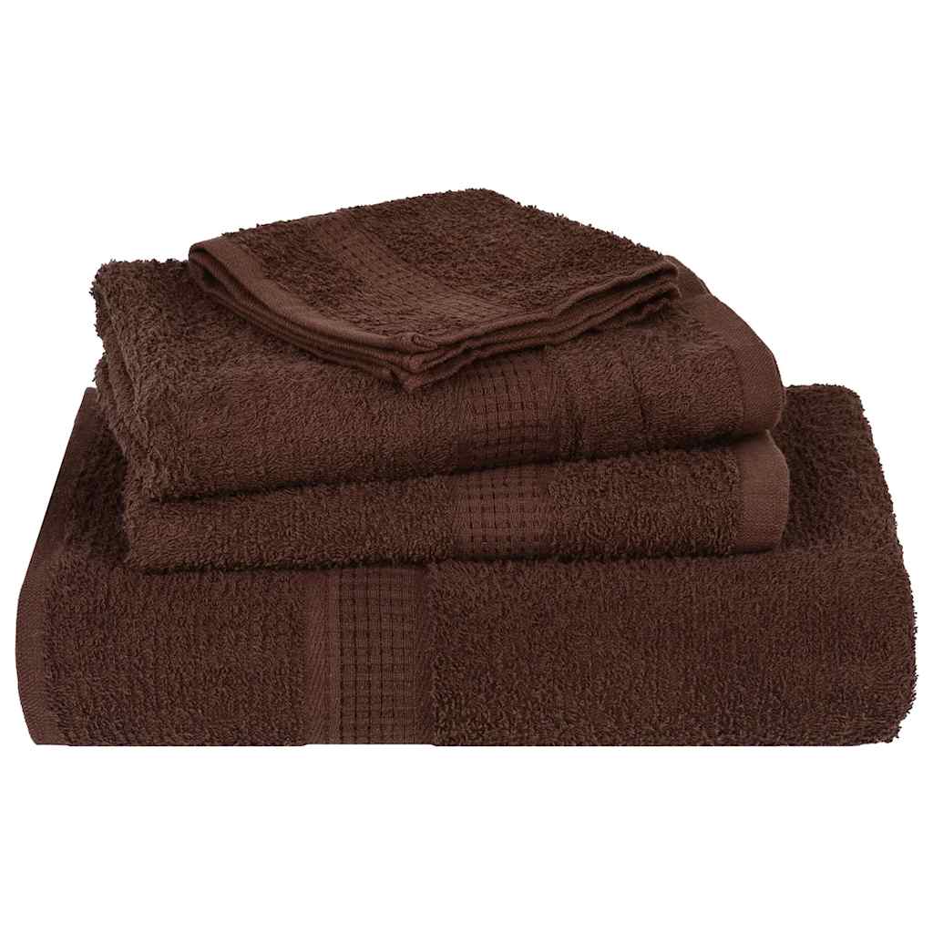 12 Piece Towel Set Brown 360 gsm 100% Cotton