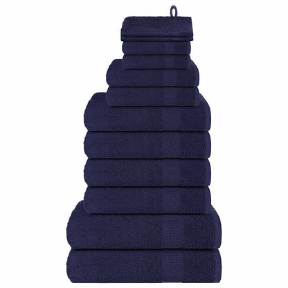 12 Piece Towel Set Navy Blue 360 gsm 100% Cotton